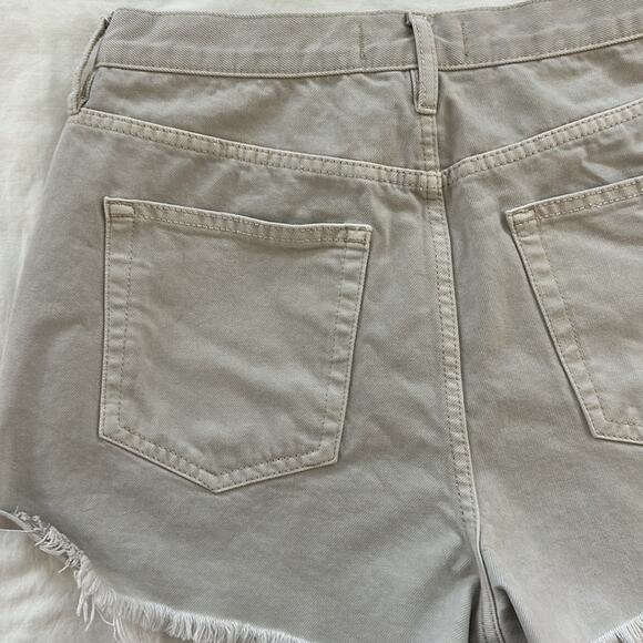 Free People We The Free Cut Off Raw Hem Denim Shorts Ivory High Rise Size 30 - Picture 9 of 10